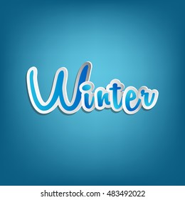 Winter season with in paper style, vector illustration.