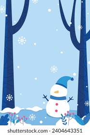 Winter season portrait background illustration