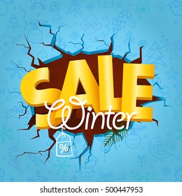 Winter season sale banner. Winter commerce concept