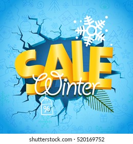 Winter season sale banner. Winter commerce concept