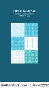 Winter season seamless pattern background bundle template ready to use design vector