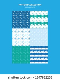 Winter season seamless pattern background bundle template ready to use design vector