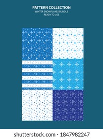 Winter season seamless pattern background bundle template ready to use design vector