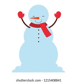 winter season snowman character with scarf