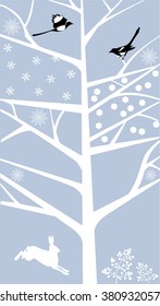Winter season, stylized tree