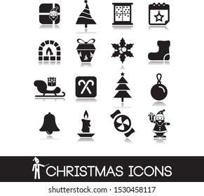 Winter season symbols. Christmas icons.