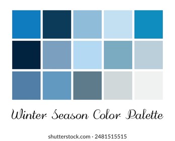 winter season theme pastel palette color set include fifteen colors for modern minimalist design. cold and chill feeling. 