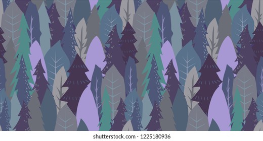 winter season theme seamless pattern design with tree shape element