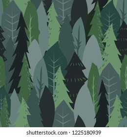 winter season theme seamless pattern design with tree shape element