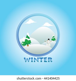 winter season themes circle vector