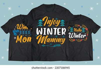 Winter Season typography design for Printing on t shirt . Winter design Vector graphics. Winter SVG Design