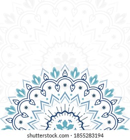 Fondo vectorial de la temporada de invierno. Ilustración de ornamento de copo de nieve con lugar para texto