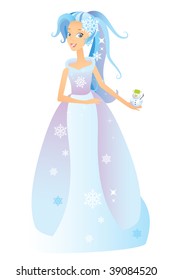 winter season vector cartoon character
