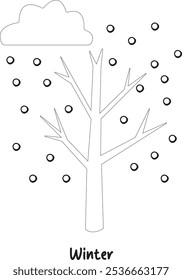 Winter Season Vector Drawing Flat Sketch.