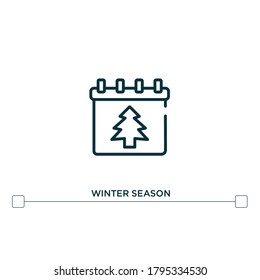 icono de línea vectorial de temporada invernal. Ilustración de elemento simple. icono del contorno de la temporada de invierno de compartir el concepto. Se puede usar para web y móvil
