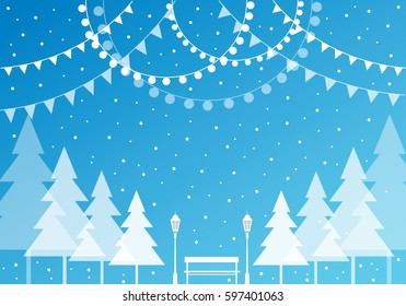 winter season ,with blue background 