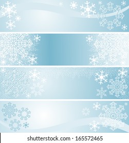 Winter seasonal Banners in blue.