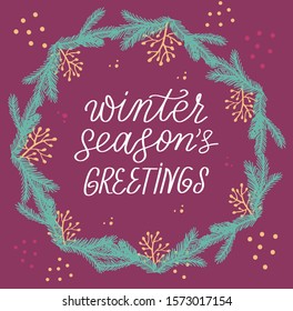 	
Winter season's greetings card. Christmas Posters. Vector illustration. Template for Greeting Scrapbooking, Congratulations, Invitations, Stickers, Planners.