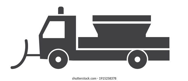 winter services icon - snow-clearing vehicle symbol on white background