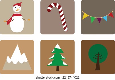tema de vacaciones de icono de conjunto de invierno
