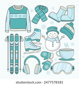 Winter set Winter icon set illustration Winter element set