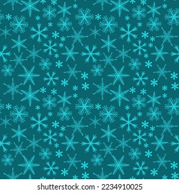 Conjunto invernal de patrones sin fisuras de 1000 por 1000 píxeles con copos de nieve, Navidad y Año Nuevo. Gráficos vectoriales