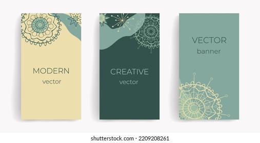 Winter set vector seamless patterns for the New Year, winter holidays, anniversary, party invitations, for cards, packaging, social media posts, stories, mobile apps, banner, web, internet ads