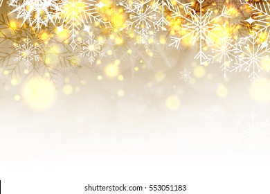winter shining background with flying snowflakes, bokeh.  Vector illustration.