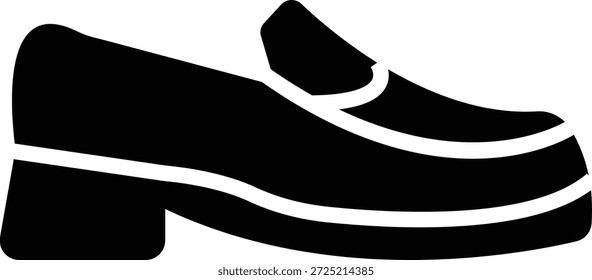 Ícone de sapato de inverno, representando calçado de tempo frio para neve e uso ao ar livre. Ideal para moda, design sazonal, uma silhueta sólida, comércio eletrônico, aplicativos, web, infográficos e projetos de varejo.