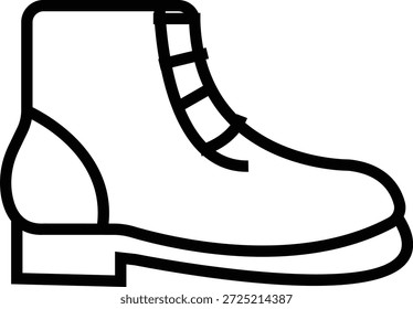 Ícone de sapato de inverno, representando calçado de tempo frio para neve e uso ao ar livre. Ideal para moda, design sazonal, uma silhueta sólida, comércio eletrônico, aplicativos, web, infográficos e projetos de varejo.