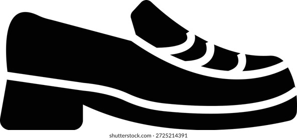 Ícone de sapato de inverno, representando calçado de tempo frio para neve e uso ao ar livre. Ideal para moda, design sazonal, uma silhueta sólida, comércio eletrônico, aplicativos, web, infográficos e projetos de varejo.