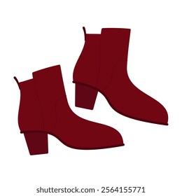 Winter Shoes and Boots Vector Flat Illustration