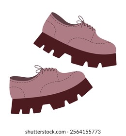 Winter Shoes and Boots Vector Flat Illustration