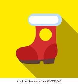 Winter shoes icon in flat style isolated with long shadow vector illustration