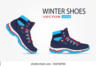 winter shoes. vector