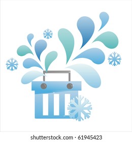 winter shopping basket