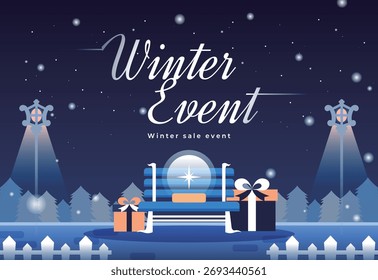 Plantilla de Tipografía de Evento de Compras de Invierno
