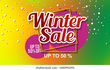 Winter shopping sale flyer template. Poster, card, label, banner design. Vector illustration EPS10. – Vector