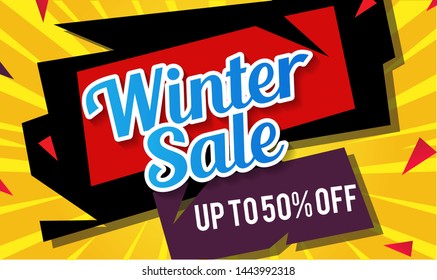 Winter shopping sale flyer template. Poster, card, label, banner design. Vector illustration EPS10. – Vector