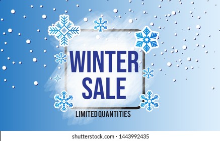 Winter Shopping Sale Flyer Template. Poster, Card, Label, Banner Design. Vector Illustration EPS10. – Vector