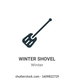 Winter shovel glyph icon vector on white background. Flat vector winter shovel icon symbol sign from modern winter collection for mobile concept and web apps design.