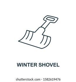 Winter Shovel icon from winter collection. Simple line element Winter Shovel for templates, web design and infographics