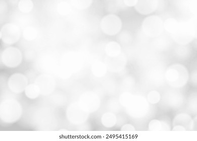Winter Silver Bokeh Background. Blurred Bright Texture. Glister Pattern. Vector illustration