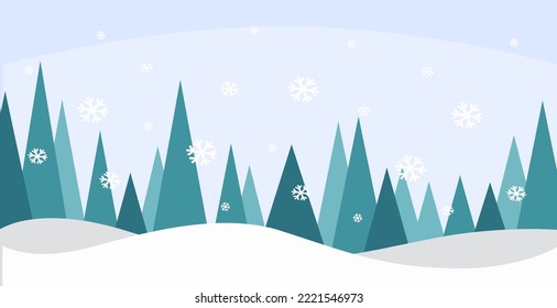 Winter simple light blue with snowflakes background vector illustration.