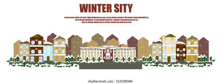 Winter sity. Winter design , vector illustration.