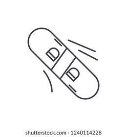 Winter skateboard line icon concept. Winter skateboard vector linear illustration, symbol, sign