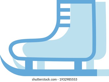 Winter skates, illustration, vector on white background.