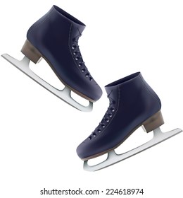 the winter skates on a white background. vector illustration