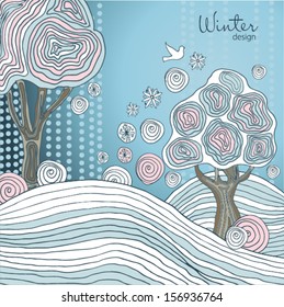 Winter sketch decoration background.