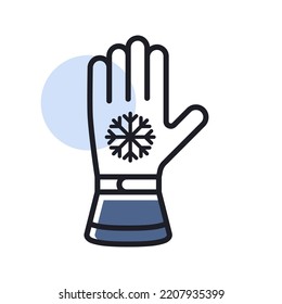 Winter ski gloves vector isolated icon. Winter sign. Graph symbol for travel and tourism web site and apps design, logo, app, UI